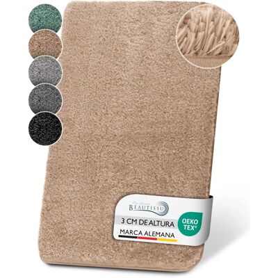 Beautissu BeauMare fl Mikrofaser Badematte - Natur - Rutschfest - 30mm Höhe Beautissu BeauMare fl Mikrofaser Badematte - Natur - Rutschfest - 30mm Höhe