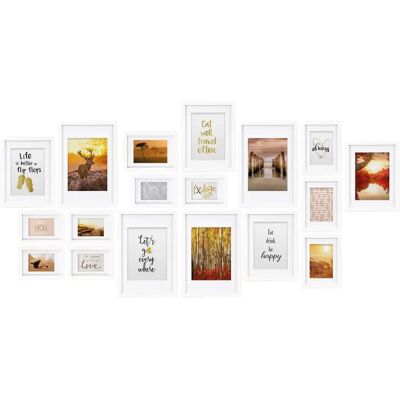 Bomoe Weiß Mehrfachrahmen-Set - Collage - 18 Stück Bomoe Weiß Mehrfachrahmen-Set - Collage - 18 Stück
