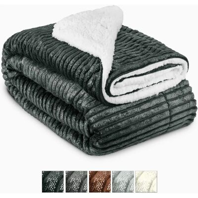 Beautissu Elisa Sofadecke - Mikrofaser Sherpa, 220x240cm, Schwarz Beautissu Elisa Sofadecke - Mikrofaser Sherpa, 220x240cm, Schwarz