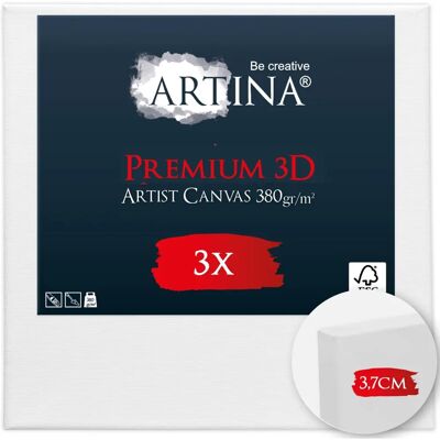 Artina Artina Set di 3 Tele - 3D Premium - Bianco Artina Artina Set di 3 Tele - 3D Premium - Bianco