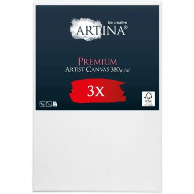 Ensemble de toiles de peinture Artina - 3 Premium coton 30x40cm - Qualité artiste - Publicité Ensemble de toiles de peinture Artina - 3 Premium coton 30x40cm - Qualité artiste - Publicité