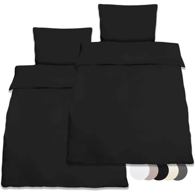 Set di biancheria da letto singolo Beautissu - 100% cotone, Tutte le stagioni, Chiusura lampo Set di biancheria da letto singolo Beautissu - 100% cotone, Tutte le stagioni, Chiusura lampo