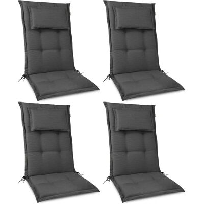 Set de cojines de jardín Beautissu HighLux HL - 4 cojines altos para sillas exteriores Set de cojines de jardín Beautissu HighLux HL - 4 cojines altos para sillas exteriores