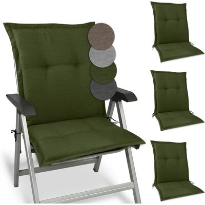 Beautissu HighLux nl Juego de 4 cojines para sillas de jardín con respaldo bajo Beautissu HighLux nl Juego de 4 cojines para sillas de jardín con respaldo bajo