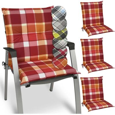 Conjunto de 4 Cojines para Jardín Beautissu - Rojo Xadrez Conjunto de 4 Cojines para Jardín Beautissu - Rojo Xadrez