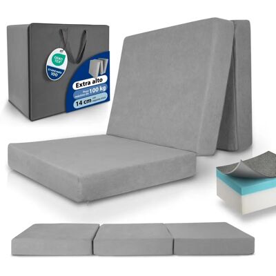 Beautissu VS95 Faltmatratze - Grau 14cm, 195x75cm Beautissu VS95 Faltmatratze - Grau 14cm, 195x75cm