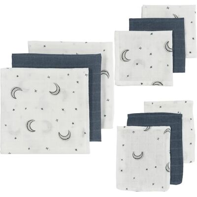 Meyco Moon - 70x70 mousseline lingettes - 30x30 mousseline lingettes - 20x17 lavettes - Starter set - Publicité Meyco Moon - 70x70 mousseline lingettes - 30x30 mousseline lingettes - 20x17 lavettes - Starter set - Publicité
