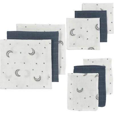 Meyco Moon - 70x70 mousseline lingettes - 30x30 mousseline lingettes - 20x17 lavettes - Starter set - Publicité Meyco Moon - 70x70 mousseline lingettes - 30x30 mousseline lingettes - 20x17 lavettes - Starter set - Publicité