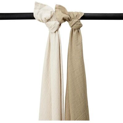 Meyco Baby Musselin - 2er Pack - Weich Sand/Taupe - 120x120cm Meyco Baby Musselin - 2er Pack - Weich Sand/Taupe - 120x120cm