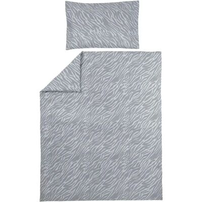 Meyco Kinderbedlinnen - Zebra Grijs, 120x150cm, Inclusief Kussensloop Meyco Kinderbedlinnen - Zebra Grijs, 120x150cm, Inclusief Kussensloop