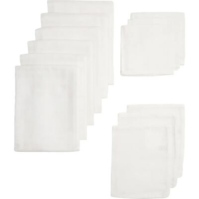 Ensemble de Démarrage Meyco en Mousseline pour Bébé - Blanc - Lingettes & Gants de Toilette Ensemble de Démarrage Meyco en Mousseline pour Bébé - Blanc - Lingettes & Gants de Toilette