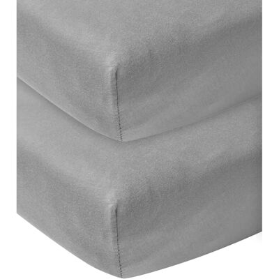 Meyco Roupa de cama cinza claro para berços - Conjunto de 2 Meyco Roupa de cama cinza claro para berços - Conjunto de 2