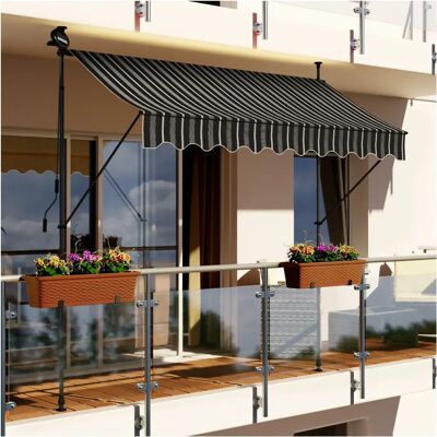 Swing & Harmonie Anthracite Rayé Markise - Verstellbare Markise Swing & Harmonie Anthracite Rayé Markise - Verstellbare Markise