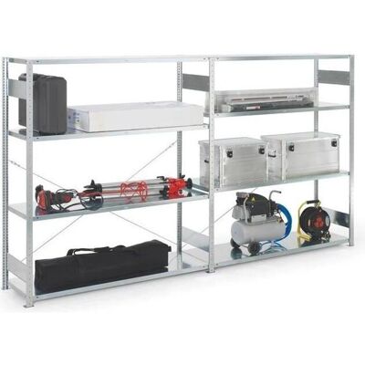 META Großes modulares Stahlregalsystem - 4 Böden META Großes modulares Stahlregalsystem - 4 Böden