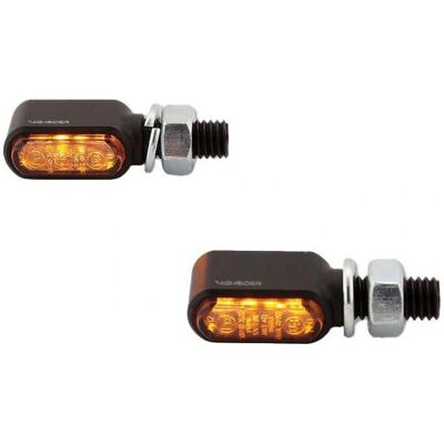 Highsider CNC LED Blinker LITTLE BRONX - Schwarz - Getöntes Glas - E-geprüft - Paar Highsider CNC LED Blinker LITTLE BRONX - Schwarz - Getöntes Glas - E-geprüft - Paar