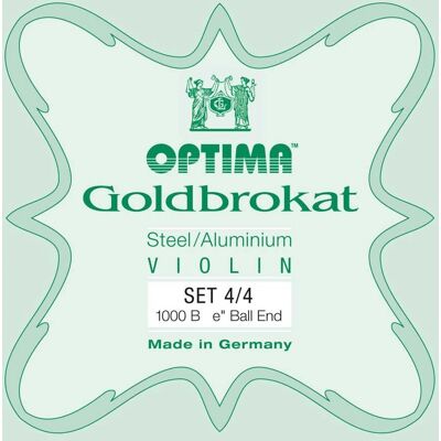 Cordes de violon Optima Goldbrokat 4/4 - Moyen - Acier & Aluminium - Publicité Cordes de violon Optima Goldbrokat 4/4 - Moyen - Acier & Aluminium - Publicité