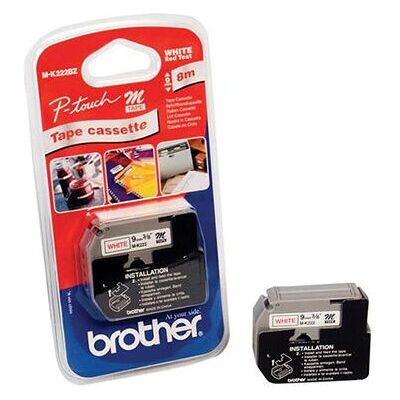 Brother MK222BZ label tape - Red on white - 0.9 x 800 cm Brother MK222BZ label tape - Red on white - 0.9 x 800 cm