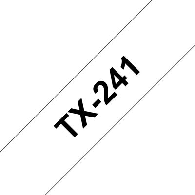 Fita de etiquetas Brother TX-241 Preto sobre branco - fita para etiquetas Fita de etiquetas Brother TX-241 Preto sobre branco - fita para etiquetas