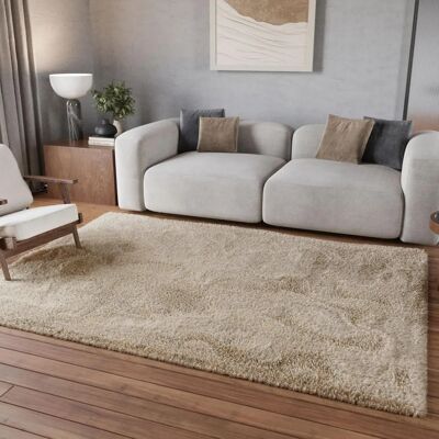 Homie Living Hochflor Teppich Sand - Teppich Homie Living Hochflor Teppich Sand - Teppich