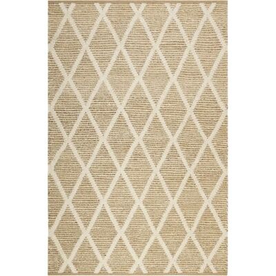 Green Looop Novella Jute Woll Teppich - Naturfaser, Geometrisch - 130x190cm Green Looop Novella Jute Woll Teppich - Naturfaser, Geometrisch - 130x190cm