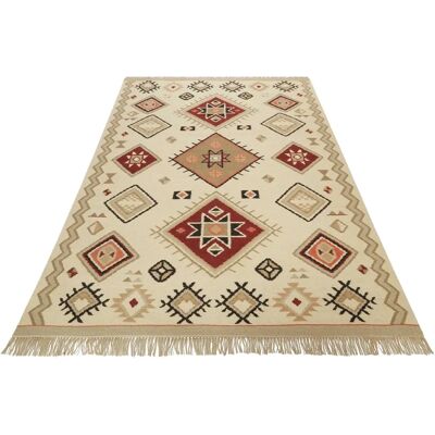 Green Looop Brionne Wolle Geometrischer Handgewebter Teppich - Teppich Green Looop Brionne Wolle Geometrischer Handgewebter Teppich - Teppich