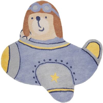 Smart Kids Anton Handgefertigter Blauer Kinderteppich 120x120cm Smart Kids Anton Handgefertigter Blauer Kinderteppich 120x120cm