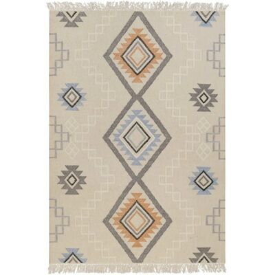 Green Looop Jong Beige Woll Teppich - Geometrisches Design - 200x290cm Green Looop Jong Beige Woll Teppich - Geometrisches Design - 200x290cm