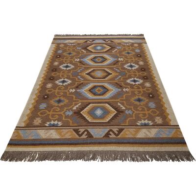 Green Looop Valere Wollteppich - Boho, Handgewebt, 80x150cm Green Looop Valere Wollteppich - Boho, Handgewebt, 80x150cm