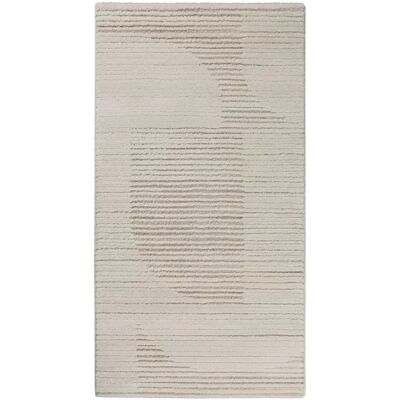 Wecon Home Beigefarbener Streifen-Relief-Teppich - Teppich Wecon Home Beigefarbener Streifen-Relief-Teppich - Teppich