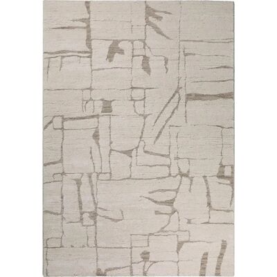 Tapis beige à motif ondulé - Wecon Home - Publicité Tapis beige à motif ondulé - Wecon Home - Publicité