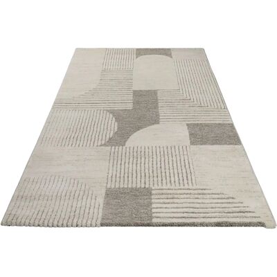 WECON HOME Mats Teppich - 160x230cm, beige, Hoch-Tief, Scandi WECON HOME Mats Teppich - 160x230cm, beige, Hoch-Tief, Scandi