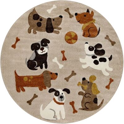 Smart Kids Rocky & Friends Kinderteppich - Rund, Hundemuster Smart Kids Rocky & Friends Kinderteppich - Rund, Hundemuster