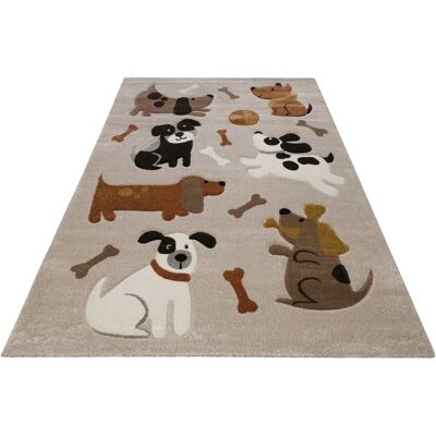 Smart Kids Rocky & Friends Kinderrug - Hundemotiv, 140x200cm Smart Kids Rocky & Friends Kinderrug - Hundemotiv, 140x200cm