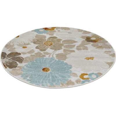 WECONhome - Beach Flower - Beige - 160x160 cm - Rug WECONhome - Beach Flower - Beige - 160x160 cm - Rug