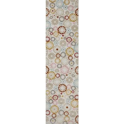 WECONhome - Flowerdrops - Beige - 80x300 cm - rug WECONhome - Flowerdrops - Beige - 80x300 cm - rug