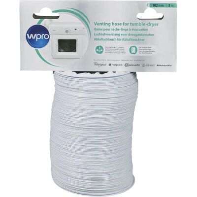 WPRO - Tuyau de ventilation - 2m, 102mm, Compatible avec sèche-linge WPRO - Tuyau de ventilation - 2m, 102mm, Compatible avec sèche-linge