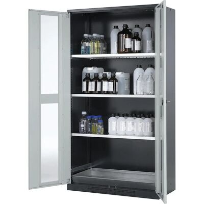 Asecos Chemikalienschrank - Rot, Blau, Grau - Bruchsicheres Glas Asecos Chemikalienschrank - Rot, Blau, Grau - Bruchsicheres Glas