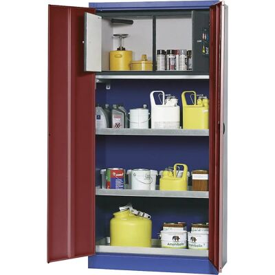 Armoire de Sécurité en Acier asecos avec Boîte de Sécurité Type 30 - Bleu, Porte Rouge Armoire de Sécurité en Acier asecos avec Boîte de Sécurité Type 30 - Bleu, Porte Rouge