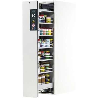 Asecos Gelber feuerfester vertikaler Schrank - Brandgefährliche Lagerung Asecos Gelber feuerfester vertikaler Schrank - Brandgefährliche Lagerung