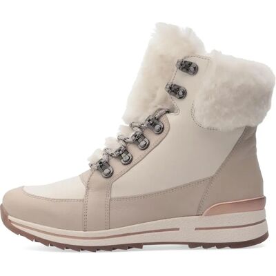 ARA OSAKA Bottes en cuir beige et laine de mouton - Chaussures ARA OSAKA Bottes en cuir beige et laine de mouton - Chaussures