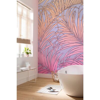 Papel pintado tropical de palmeras lilas - 200x250cm Papel pintado tropical de palmeras lilas - 200x250cm
