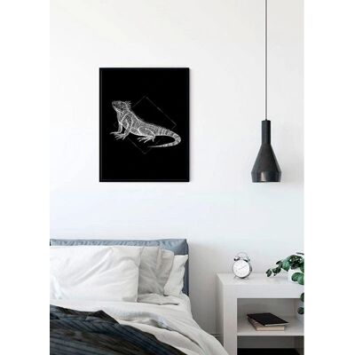 KOMAR Iguana Black Poster - Tiere - 50x70cm KOMAR Iguana Black Poster - Tiere - 50x70cm