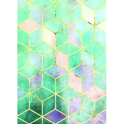 KOMAR Mosaik Verde Abstraktes Farbwandposter - Poster KOMAR Mosaik Verde Abstraktes Farbwandposter - Poster