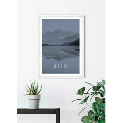 KOMAR - World Lake Reflection Steel - Grau - 30x40 cm - Poster KOMAR - World Lake Reflection Steel - Grau - 30x40 cm - Poster
