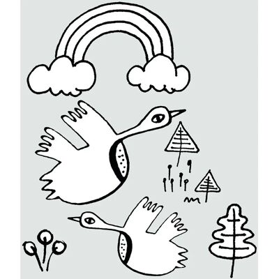 KOMAR Poster Scribble Birdy - Tierkunst - Modern Wanddekoration KOMAR Poster Scribble Birdy - Tierkunst - Modern Wanddekoration
