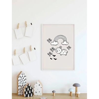 KOMAR Scribble Bunny Poster - Tiere, bunt, 50x70cm KOMAR Scribble Bunny Poster - Tiere, bunt, 50x70cm