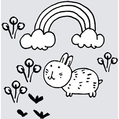 KOMAR Scribble Bunny Poster - Tiere, bunt, 50x70cm KOMAR Scribble Bunny Poster - Tiere, bunt, 50x70cm