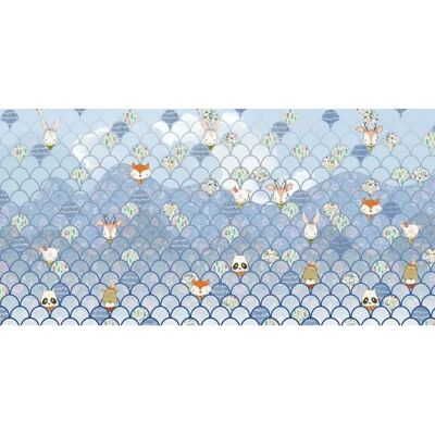 KOMAR Shelly Bluewav Tapete - Blau, 5m x 2,5m, Vlies, Leicht anzubringen KOMAR Shelly Bluewav Tapete - Blau, 5m x 2,5m, Vlies, Leicht anzubringen