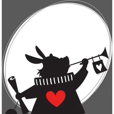 KOMAR - Alice Rabbit - schwarz - 40 x 50 cm - Poster KOMAR - Alice Rabbit - schwarz - 40 x 50 cm - Poster