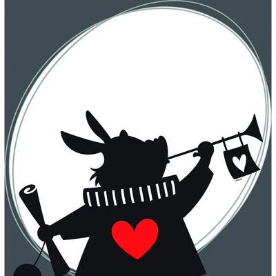 KOMAR - Alice Rabbit - negro - 40 x 50 cm - Poster KOMAR - Alice Rabbit - negro - 40 x 50 cm - Poster
